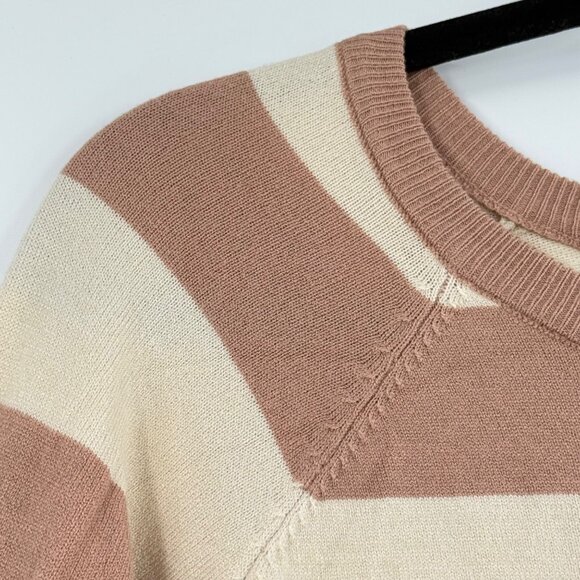 Déluc Holbein Sweater In Tan & Cream Stripes, Size S - Picture 5 of 7